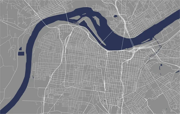 Map of the city of Louisville, Kentucky, USA — Stock Vector