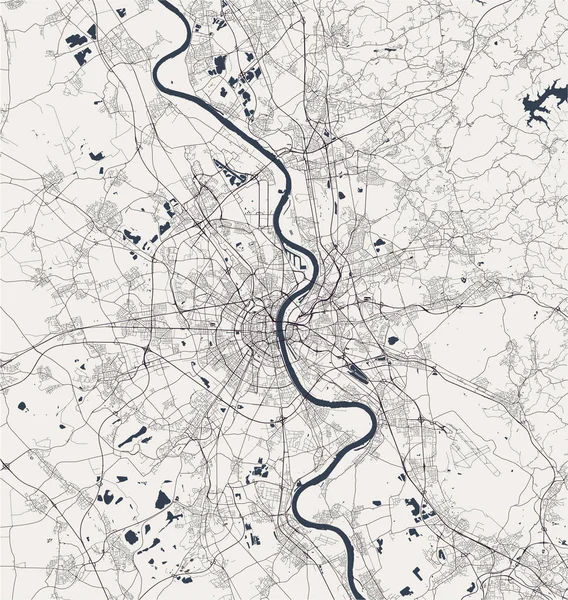 Köln şehrinin haritası, Almanya — Stok Vektör