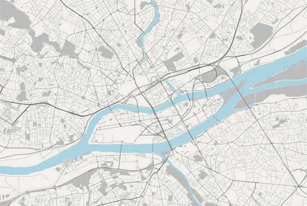 Mappa della città di Nantes, Francia — Vettoriale Stock