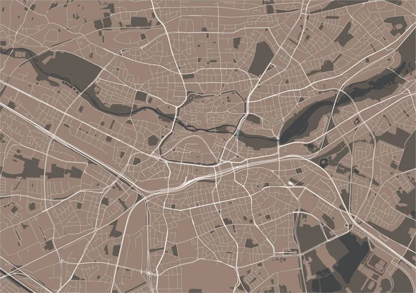 Karte der Stadt Nürnberg, Deutschland — Stockvektor