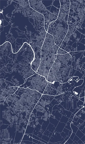 Austin şehrinin haritası, Teksas, ABD — Stok Vektör