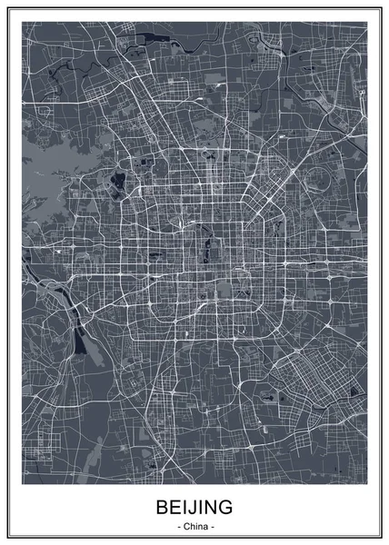 Mapa miasta Pekin, Chiny — Wektor stockowy