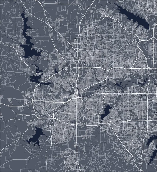 Karte der Stadt Fort Worth, Texas, USA — Stockvektor