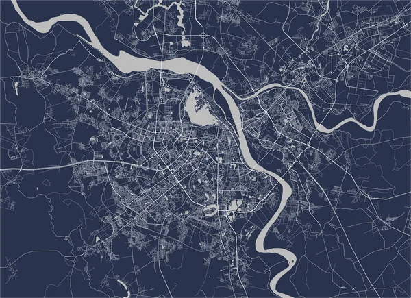 Mapa da cidade de Hanói, Vietnã — Vetor de Stock