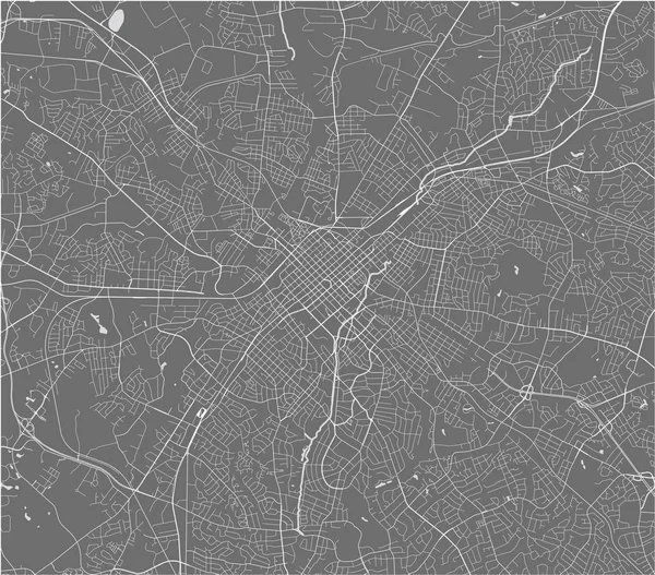 Mappa della città di Charlotte, negli Stati Uniti della Carolina del Nord — Vettoriale Stock