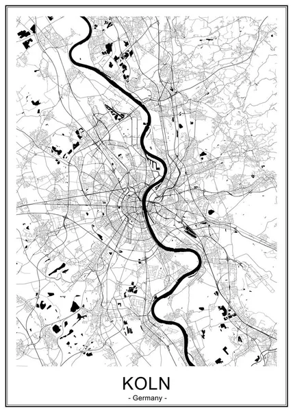 Карта города Кёльн, Германия — стоковый вектор