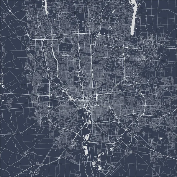 Карта міста Колумбус, штат Огайо, США — стоковий вектор