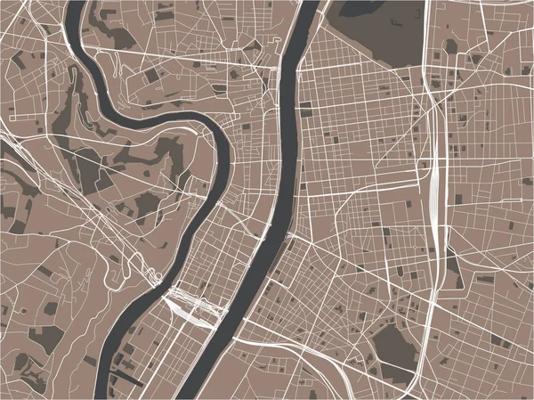 Mapa de la ciudad de Lyon, Francia — Vector de stock