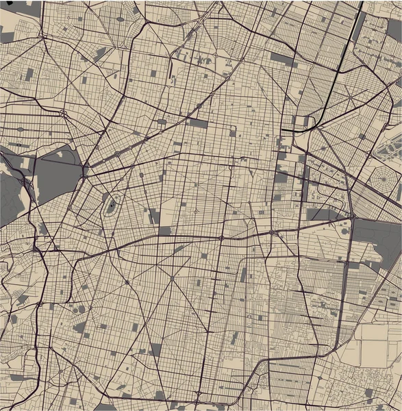Mapa de la ciudad de México, Estados Unidos Mexicanos, América del Norte — Archivo Imágenes Vectoriales