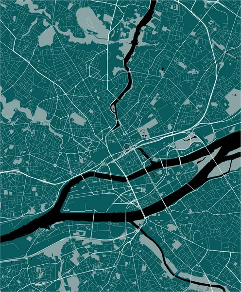 Mapa da cidade de Nantes, França — Vetor de Stock