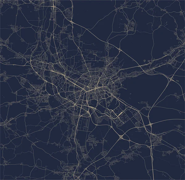 Karte der Stadt Nürnberg, Deutschland — Stockvektor