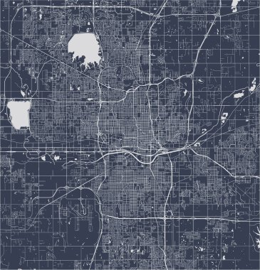 Oklahoma şehrinin haritası, Oklahoma City, Amerika Birleşik Devletleri