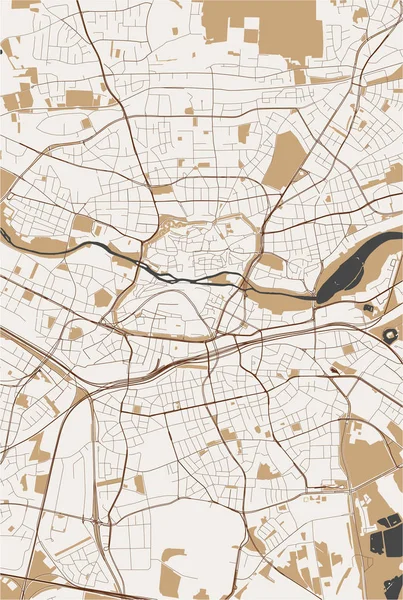 Карта города Нюрнберг, Германия — стоковый вектор