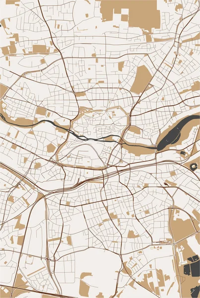 Mapa miasta Norymberga, Niemcy — Wektor stockowy