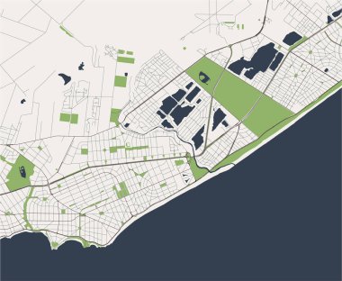 Paso de Carrasco şehrinin haritası, Uruguay, Güney Amerika