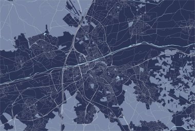 Perpignan şehrinin haritası, Fransa