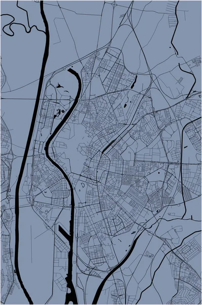 Mapa da cidade de Sevilha, Espanha —  Vetores de Stock