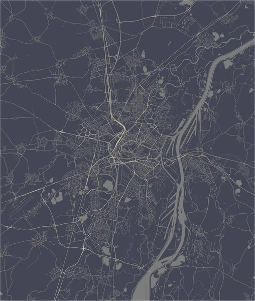 Mappa della città di Strasburgo, Francia — Vettoriale Stock