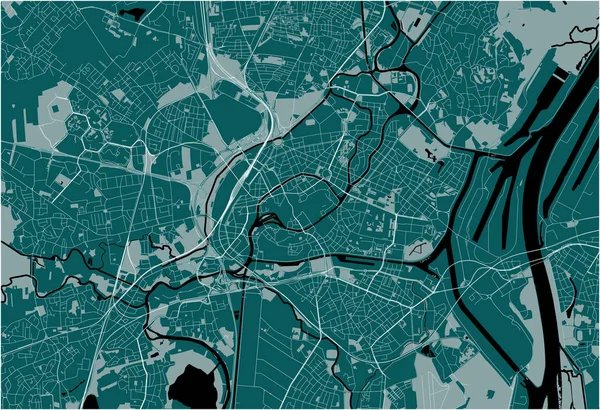 Strazburg şehrinin haritası, Fransa — Stok Vektör