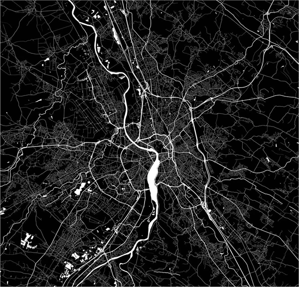 Carte de la ville de Toulouse, France — Image vectorielle