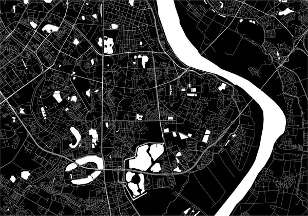 Mapa da cidade de Hanói, Vietnã — Vetor de Stock