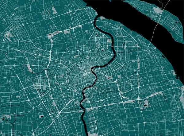 Mapa da cidade de Shanghai, China — Vetor de Stock