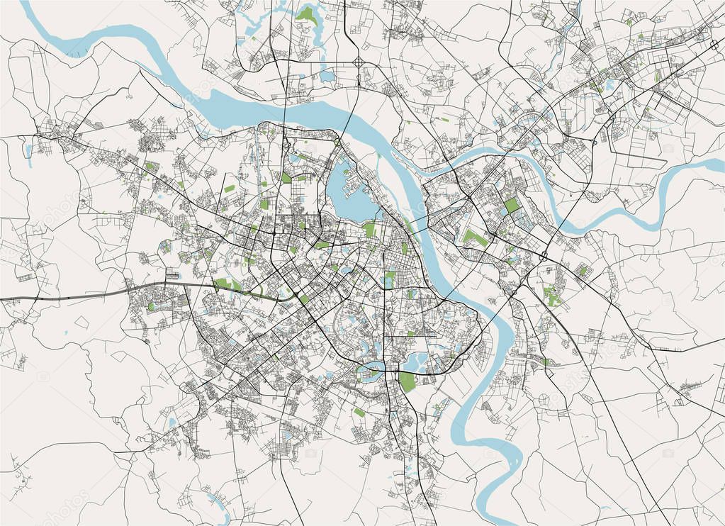 map of the city of Hanoi, Vietnam
