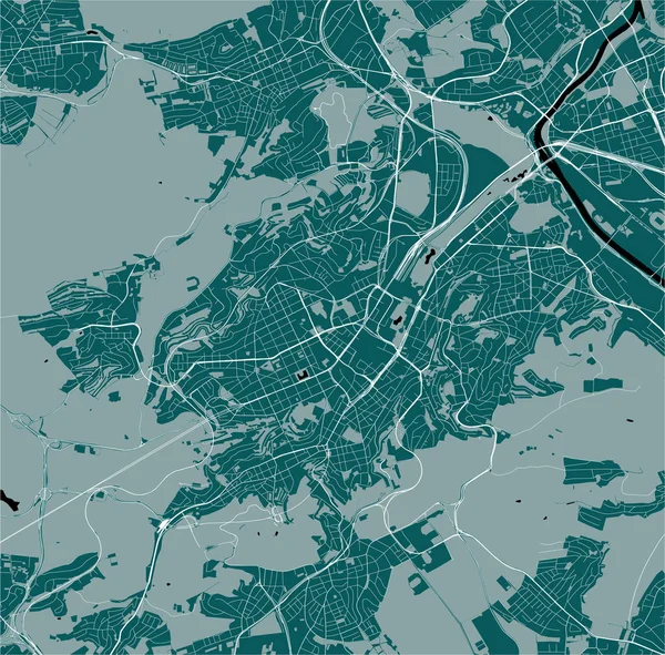 Mapa da cidade de Stuttgart, Alemanha — Vetor de Stock