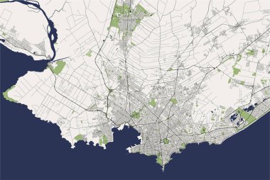 Montevideo şehrinin haritası, Uruguay, Güney Amerika