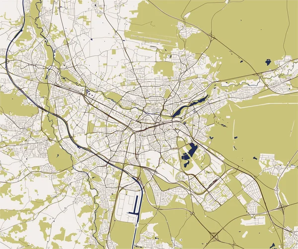 Mapa miasta Norymberga, Niemcy — Wektor stockowy