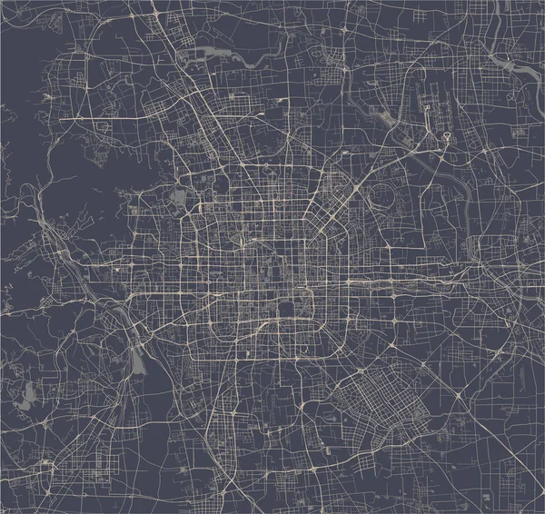 Karte der Stadt Peking, China — Stockvektor