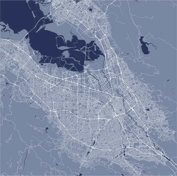 Karta över staden San Jose, Kalifornien, USA — Stock vektor