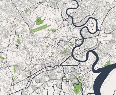 Ho Chi Minh City, Vietnam şehrinin haritası