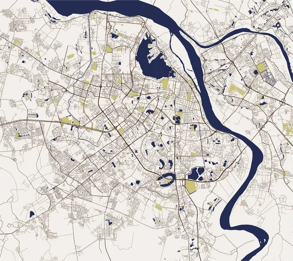 Mapa da cidade de Hanói, Vietnã — Vetor de Stock