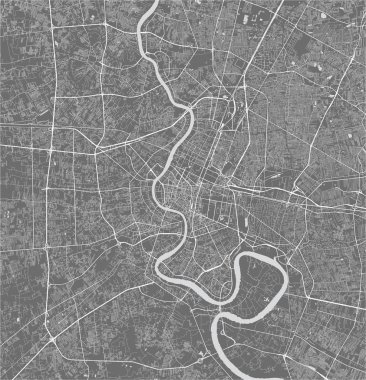 Bangkok, Tayland şehrinin haritası