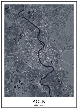 Köln şehrinin haritası, Almanya