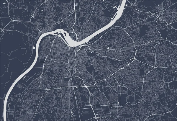 Mappa della città di Louisville, Kentucky, USA — Vettoriale Stock