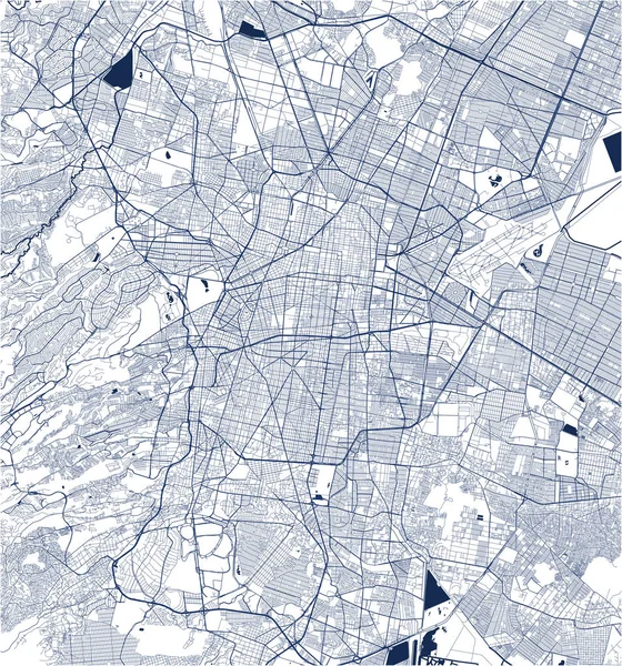 Karte der Stadt Mexiko, vereinigte mexikanische Staaten, Nordamerika — Stockvektor