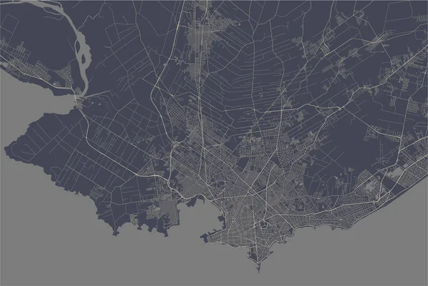 Mapa de la ciudad de Montevideo, Uruguay, América del Sur — Vector de stock