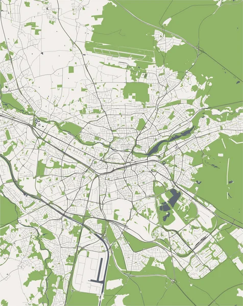 Karta över staden Nürnberg, Tyskland — Stock vektor
