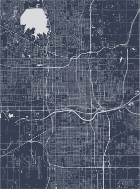 Oklahoma şehrinin haritası, Oklahoma City, Amerika Birleşik Devletleri