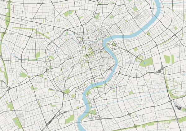Carte de la ville de Shanghai, Chine — Image vectorielle