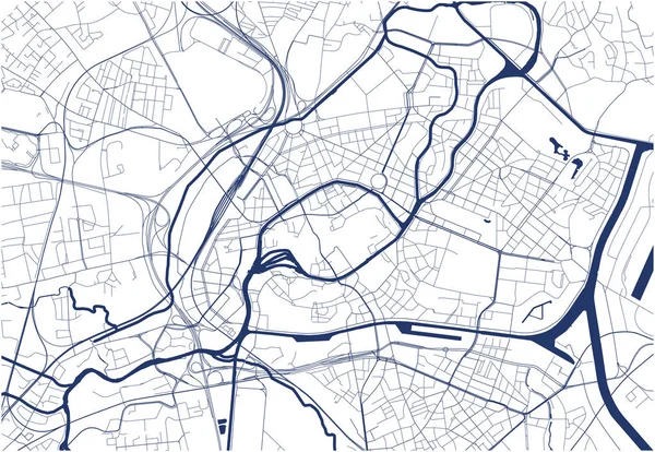 Mapa da cidade de Strasbourg, França — Vetor de Stock