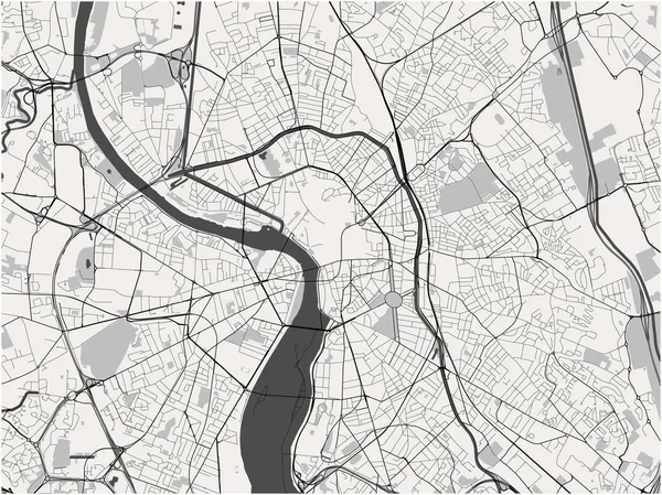 Mapa de la ciudad de Toulouse, Francia — Vector de stock