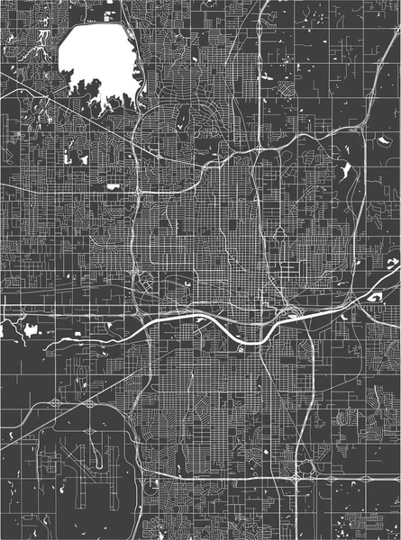 Mapa de la ciudad de Oklahoma, Oklahoma City, Estados Unidos — Vector de stock
