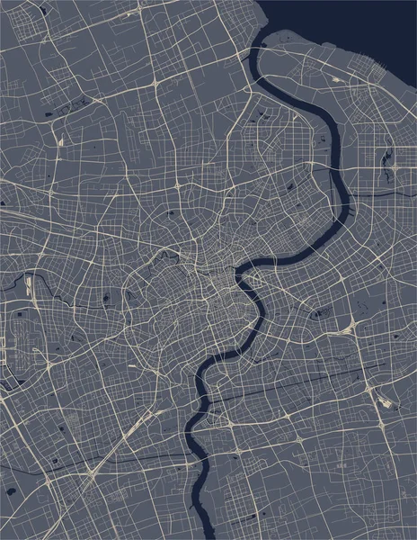 Mapa da cidade de Shanghai, China — Vetor de Stock