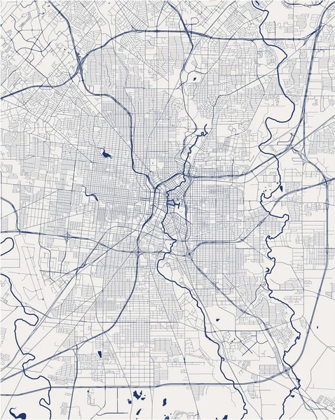 Kart over byen San Antonio, Texas, USA – stockvektor
