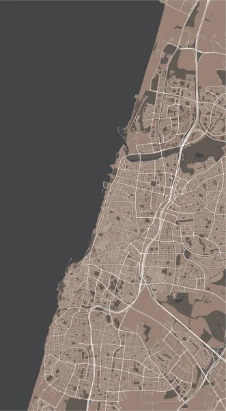 Mapa de la ciudad de Tel Aviv, Yafo, Jaffa, Israel — Vector de stock