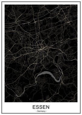 Essen şehrinin haritası, Almanya