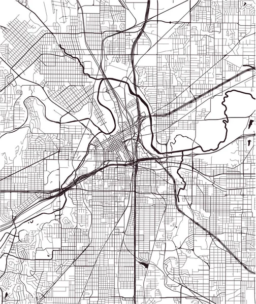 Karte der Stadt Fort Worth, Texas, USA — Stockvektor